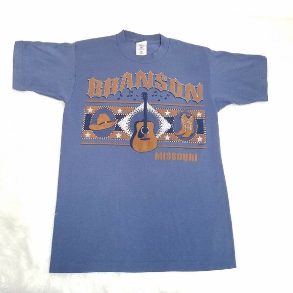 VTG Branson Missouri tshirt M Country Music Capital Cowboy Guitar Stitch‎ A239 - Picture 1 of 9